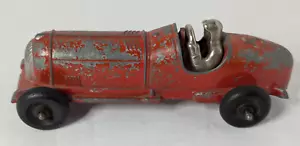 Auto da corsa vintage HUBLEY in ghisa rossa #5 con pneumatici in gomma modello pilota 2-457 - Foto 1 di 10