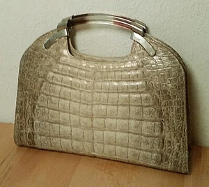 Vintage Daniel Handtasche Damen Leder Kroko sehr guter Zustand 1960er Erbstück - Bild 1 von 19