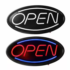 Ultra Bright OPEN Sign LED Neon Oval Business Light Animated 3 Modes with ON/OFF - Picture 1 of 6