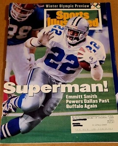 Sports Illustrated Feb 7, 1994 Emmitt Smith Dallas Cowboys SB 28 XXVIII - Foto 1 di 6