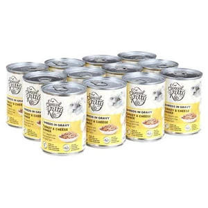 Turkey & Cheese Dinner Shreds in Gravy Wet Cat Food, 13 oz Cans (12 Pack),NEW - Picture 1 of 6