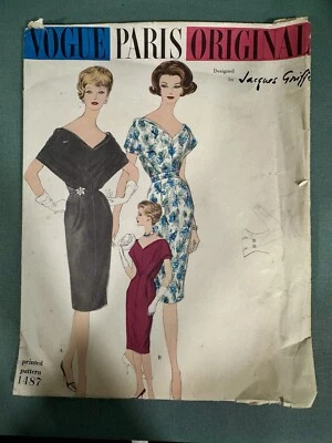 Vogue 1487 Dress Sewing Pattern RARE Size 14 Off Shoulder UNCUT 1960s Slip  - Image 1 of 2
