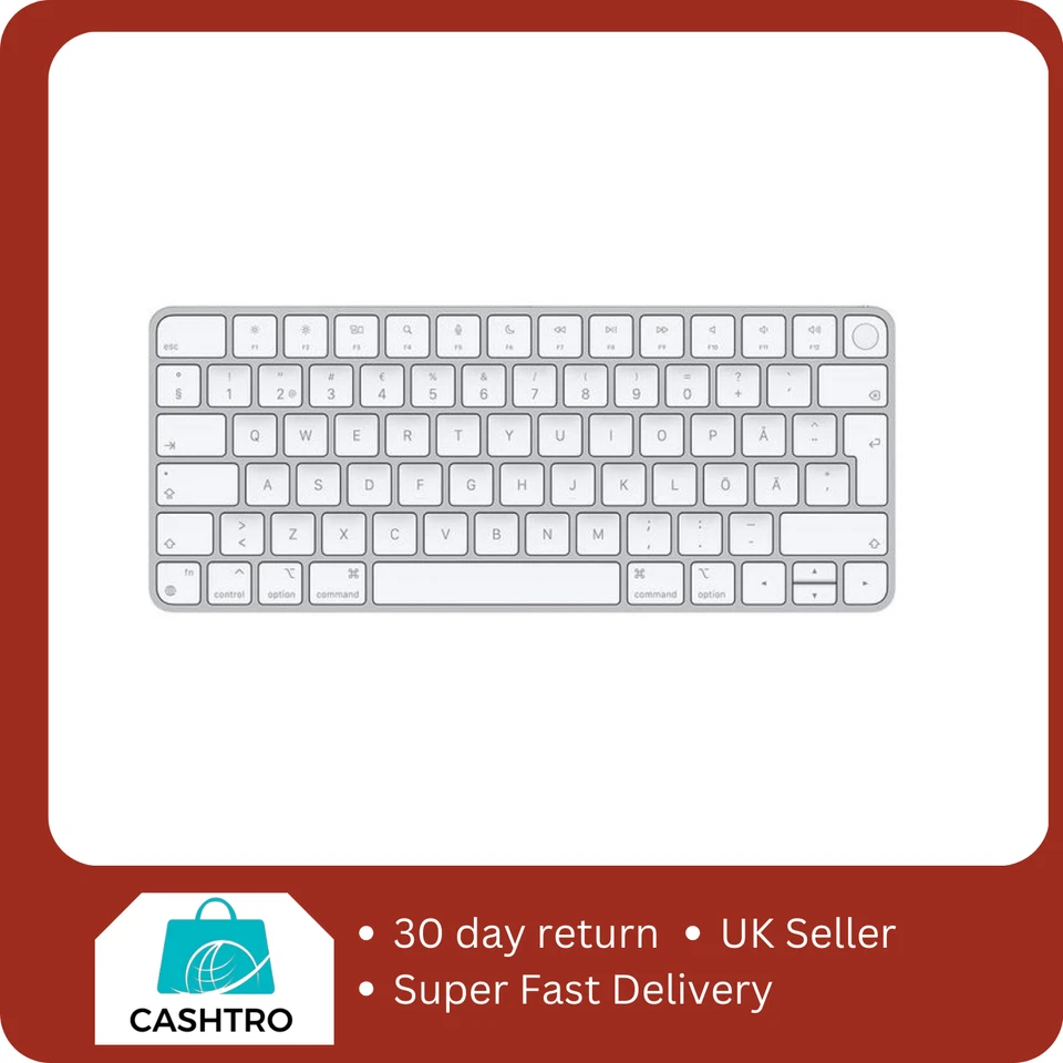 APPLE Magic Wireless Keyboard with Touch ID - White & Silver - Image 1 of 1