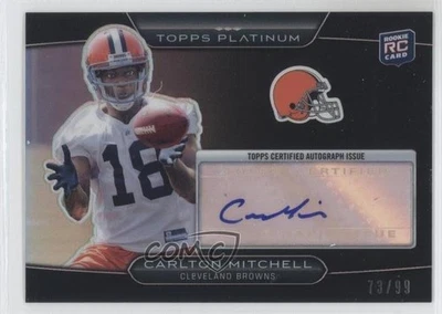 2010 Topps Platinum Black Refractor Rookie /99 Carlton Mitchell #61 Auto RC - Image 1 of 2