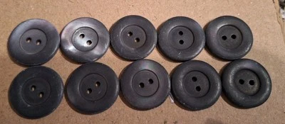 10x Perlmuttknöpfe schwarz/dunkelgrau schimmer, 10er Set, ca. 23 mm, 2loch - Bild 1 von 2