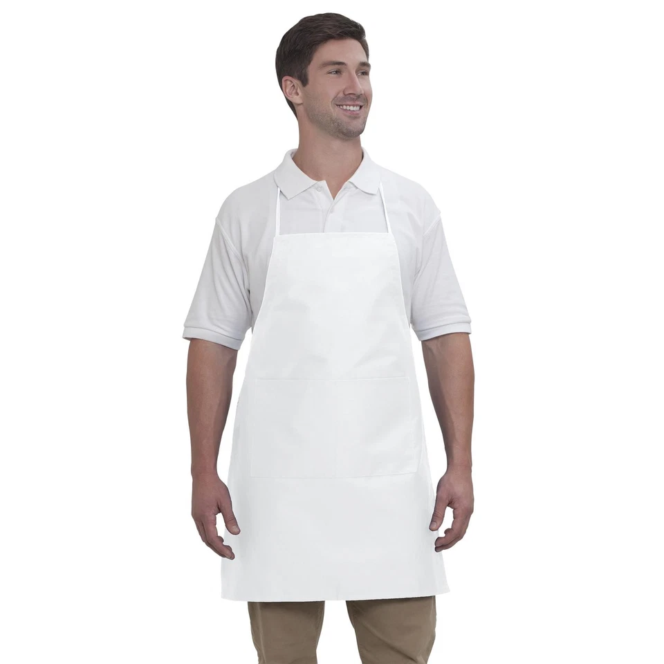 OTTO 803-401 Unisex 2 Pocket Full Length Adjustable Bib Apron - Image 1 of 1
