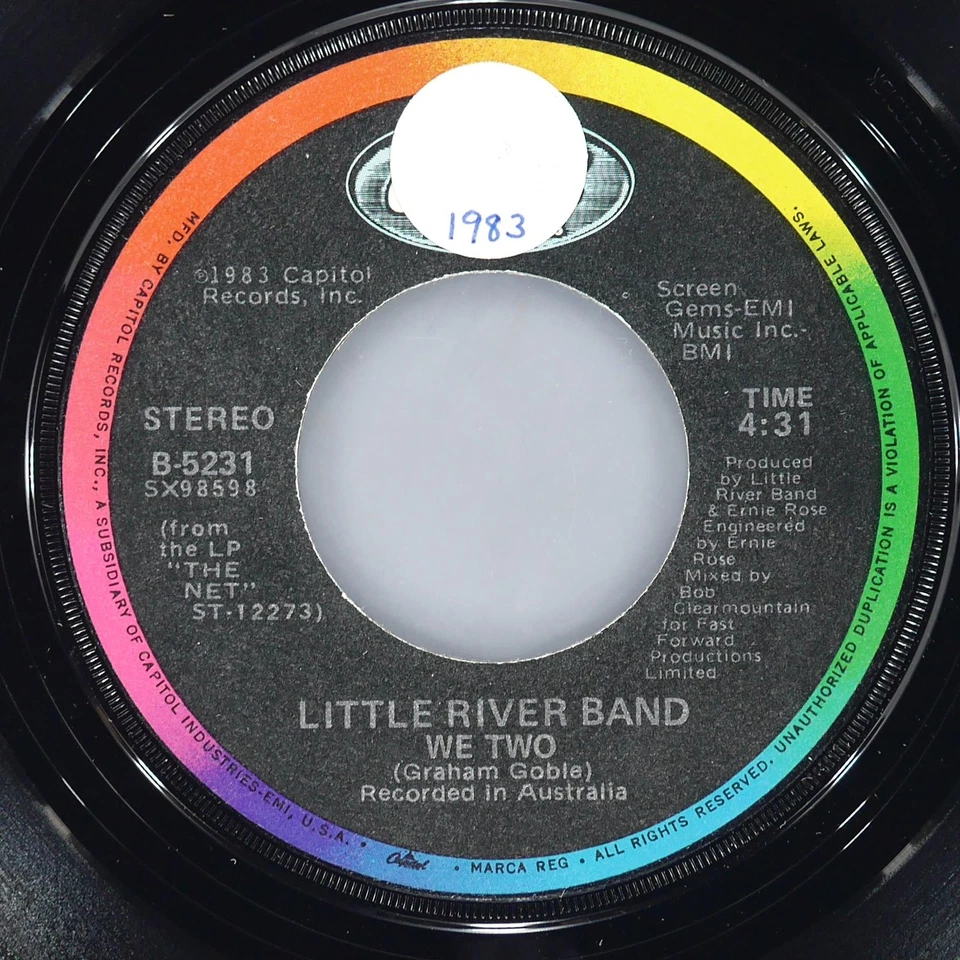 LITTLE RIVER BAND We Two CAPITOL B-5231 VG+ 45 RPM 1983 Pop Rock 7" Classic - Image 1 of 4