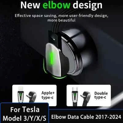 Cable de carga rápida de coche Apple tipo C 2 piezas para Tesla modelo 3 Y PD 60W  Foto 1 de 4