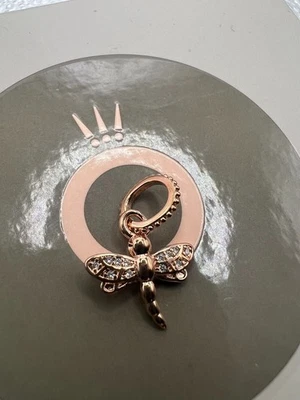 pandora  925 Sterling Silver 14k Plated Rose Gold Dragonfly charm - image 1 of 2