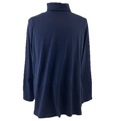 Denim & Co Essentials Perfect Jersey Cotton Blend Turtleneck Top Size 1X 9694-95 - Image 1 of 4