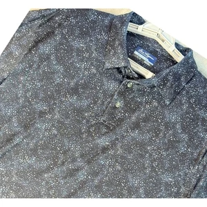 Ben Hogan Performance Golf Polo Shirt Mens Black Large Galaxy Print Stretch Cool - Picture 1 of 8