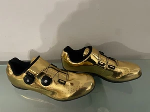 Fahrrad Sneaker Herren Atmungsaktiv Rennrad Rennschuhe Gold 44 11 NEU - Bild 1 von 5