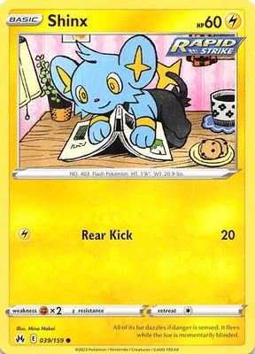 Shinx (39) 039/159 Crown Zenith Pokemon 010664 - Image 1 of 2