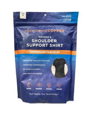 Camisa de compresión Tommie Copper para mujer con soporte para hombros talla M gris envío rápido Foto 1 de 2