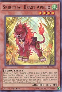 Yu-Gi-Oh Card - THSF-EN025 - SPIRITUAL BEAST APELIO (super rare holo) - NM/M - Picture 1 of 1