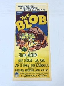 1958 The Blob Original 13x30 Filmplakat Daybill extrem selten Steve McQueen - Bild 1 von 8