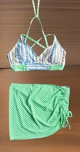 Jessica Simpson Women's Cropped Padded Bikini Top & Cover-Up Skirt Sz: XL NWT - Picture 1 of 21