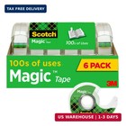 Scotch Magic Tape, Invisible, 6 Tape Rolls with Dispenders