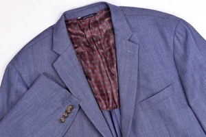 Ralph Ralph Lauren Blazer Blue Silk/Wool Herringbone Deconstructed Blazer 50L - Picture 1 of 13