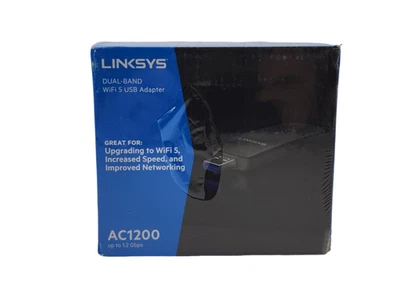 Brand New! Linksys AC1200 Dual-Band Wi-Fi 5 USB 3.0 Adapter - Black - WUSB6300 - Image 1 of 2