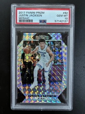 Justin Jackson PSA 10 Mosaic 2017-18 Panini Prizm Gem Kings #82 - Image 1 of 2