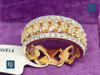 1.40 Ct Simulated Diamond Men's Cuban Wedding Gift Ring 14K Yellow Gold Plated