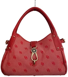 DOONEY & BOURKE Red Signature Side Snap Satchel Tote Samba Lock RARE - Bild 1 von 9