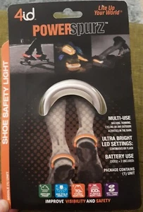 4id Power Spurz LED Heel Light Visibility Aid Heel Clip Safety Walk Run Jog NIP - Picture 1 of 3
