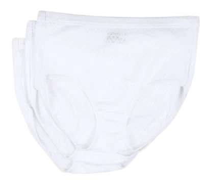 Jockey L81442 Elance Breathe Brief 3-Pack White Women's Size 6 - Image 1 of 4