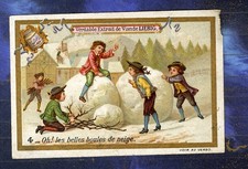 Chromo Liebig S541 Winter Games Snow Kids Children Winter Games Snow No. 4