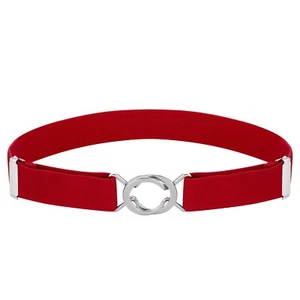 Buyless Fashion Kids Baby Adjustable Elastic Stretch Belt Silver Twisted Buckle - Picture 1 of 147