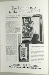 1929 GE Refrigerator advertisement, MONITOR-TOP fridge General Electric - Picture 1 of 3