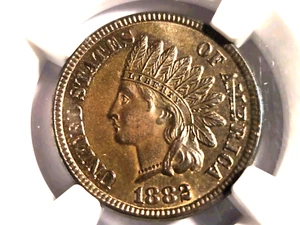 1882 indian head penny Unc. NGC OBV Scratched - Picture 1 of 3