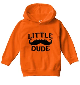 Little Dude - Mustache Funny Humor Just Like Dad Toddler/Youth Hoodie - Picture 1 of 10