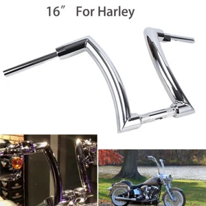 Chrome 16" Rise 2"Ape Hanger HandleBar Fit For Harley Road King Dyna Low Rider - Picture 1 of 14