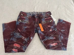 Rock Revival Elroy Motorcycle Denim Jeans Distressed Mens 38x32 NWT - Picture 1 of 8