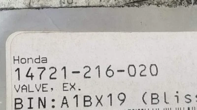OEM HONDA ВЫПУСКНОЙ КЛАПАН P/N 14721-216-020 - Изображение 1 из 3