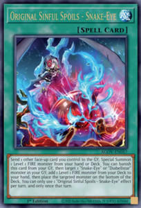 YUGIOH Age of Overlord - Original Sinful Spoils - Snake-Eye Ultra 1st NM