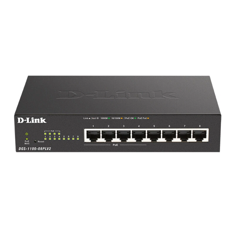 D-Link 8-Port Gigabit Smart Managed PoE Switch with 4 PoE ports   DGS-1100-08PLV - image 1 of 1