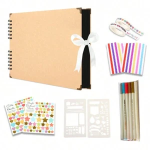 1 Set DIY Scrapbook Photo Album - Ribbon Sealing,White Card, for Anniversary etc - Picture 1 of 14