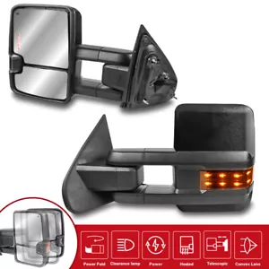 Espejo retrovisor de remolque plegable eléctrico térmico señal de giro para Chevy Silverado GMC Sierra 15-18 - Imagen 1 de 16