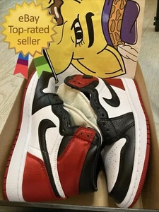 DS Wmns Air Jordan 1 Retro High Satin Black Toe - Size 6W/ 4.5M - CD0461 016 - Picture 1 of 17