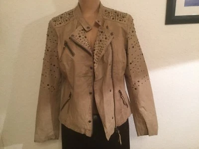 Milestone  Damen LederJacke mit Nieten  Laurie Gr.L Sand - Bild 1 von 4