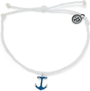 Pura Vida Silber Anker Away Armband - Weiß/Indigo - Bild 1 von 5