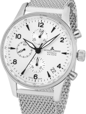 Jacques Lemans 1-1935B London Automatico Cronografo Orologio Uomo - Immagine 1 di 3