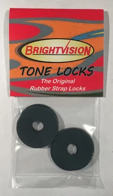 Cuatro cerraduras de correa de guitarra de goma NEGRAS - Famoso diseño clásico y gran fiabilidad Foto 1 de 4