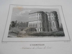 Gravure sur acier 1838 -  L'Ermitage Habitation du Prince  Dpt du Nord - Imagen 1 de 1