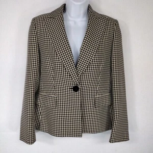 Jones Wear Blazer Women’s 8 Houndstooth Dark Academia Lined Single Button Classy - Picture 1 of 15