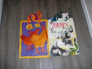 NEW Trader Joe's ORANGE CHICKEN & FEARLESS FLYER Reusable Shopping Rare Bags - Picture 1 of 2