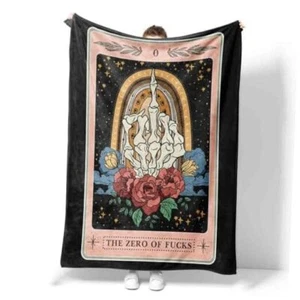 Tarot Blanket Super Soft Flannel Throw Blanket Sofa Bed Fun 50*60 White-black - Picture 1 of 7